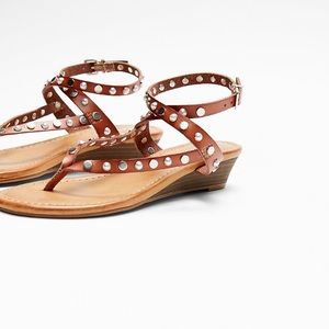Express tan studded sandals